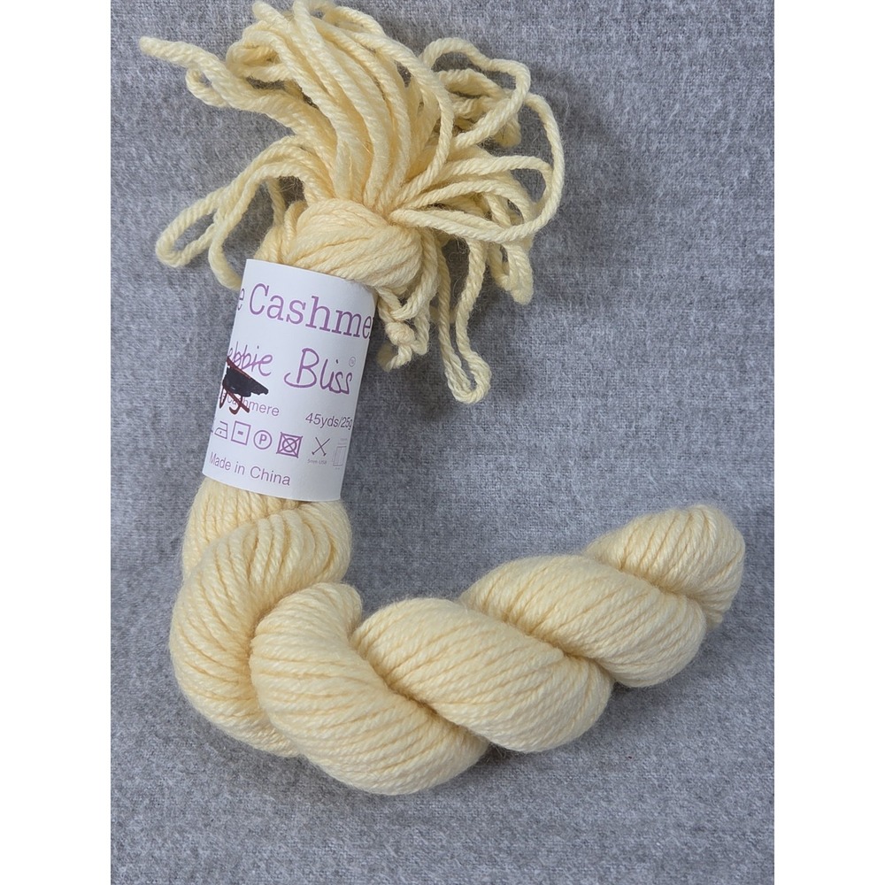 Debbie Bliss 100% Pure Cashmere Yarn 25g Pale Yellow NEW